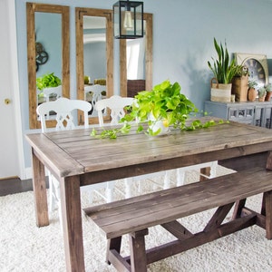 Farmhouse Dining Table, Rustic Dining Table, Wood Farmhouse Dining Table image 5