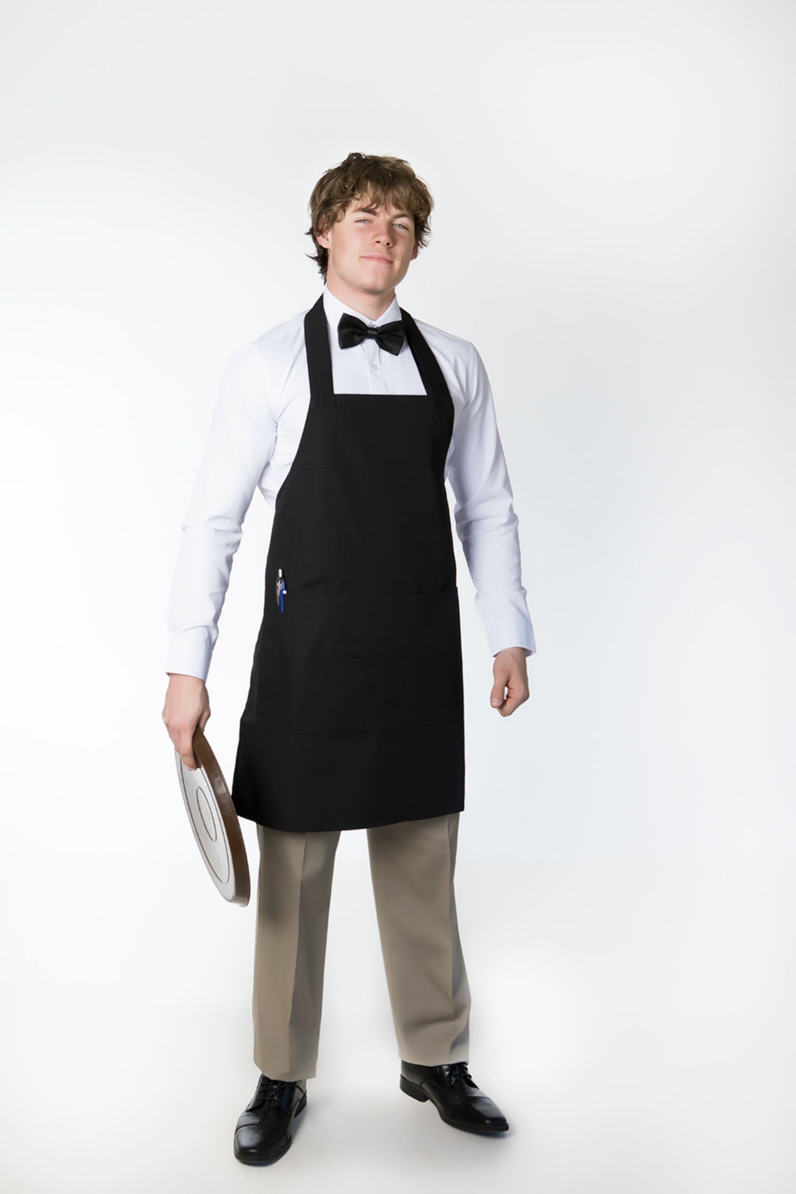 Aprons Organize Full Black Bistro Bib Apron W/ Organizing Pockets • Made in USA - Etsy