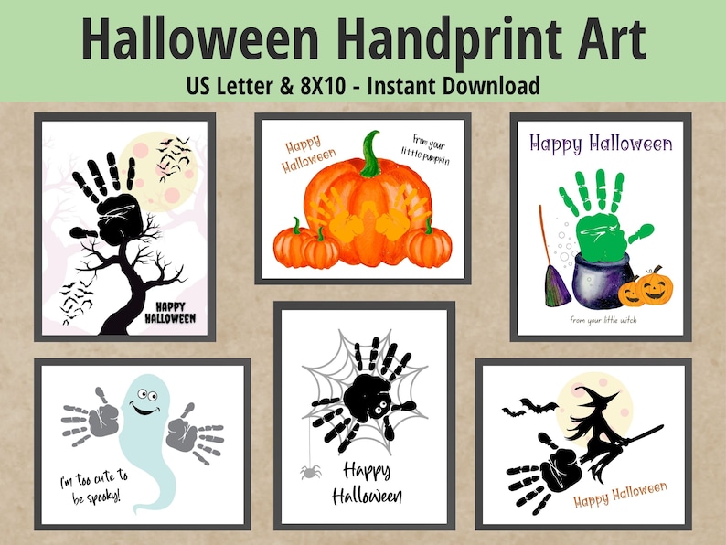 Halloween Handprint Keepsake Family Handprint Art Craft for Etsy