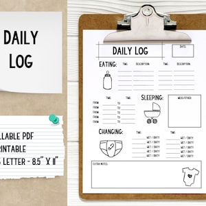 Baby Log and Schedule, Infant Daily Log Printable, Newborn Daily Log, Baby Care Log, Daily Baby Log, Infant Care Log, Baby Log Printable