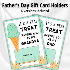 Porte-cartes cadeau crème glacée en prime, cadeau fête des pères pour papa, cadeau bricolage pour papa, grand-père imprimable, cadeau beau-père pour tout-petit, cadeau pour papa