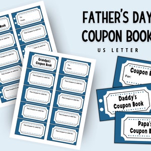 Vatertags-Gutscheinbuch, DIY-Geschenk für Papa, personalisiertes Vatertagsgeschenk, bearbeitbares Gutscheinbuch, Last-Minute-Geschenkideen, leere Gutscheine