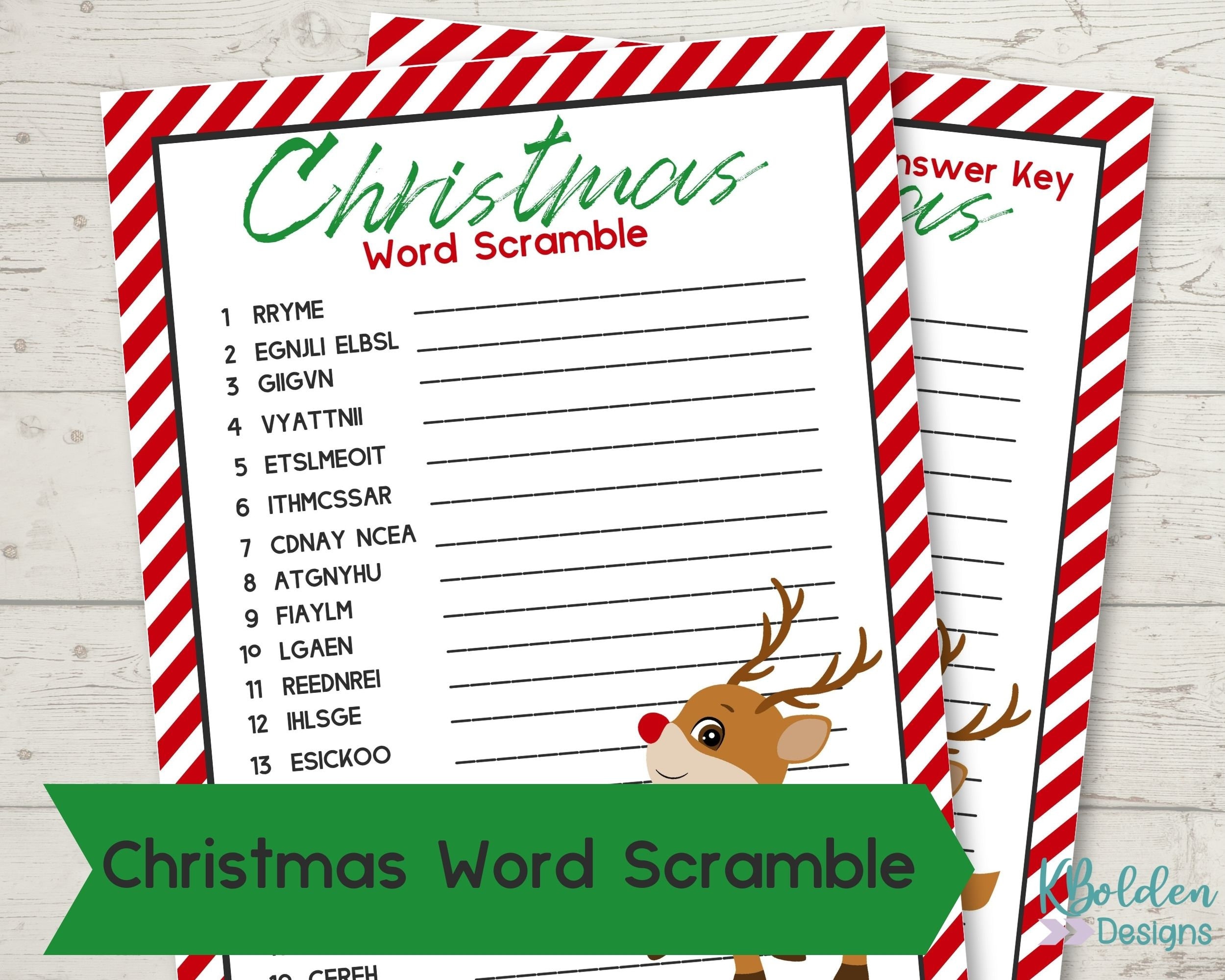 Christmas Word Scramble | Etsy