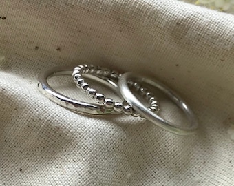 Sterling silver stacking ring set