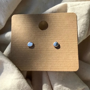 Hammered organic pebble stud earrings eco silver