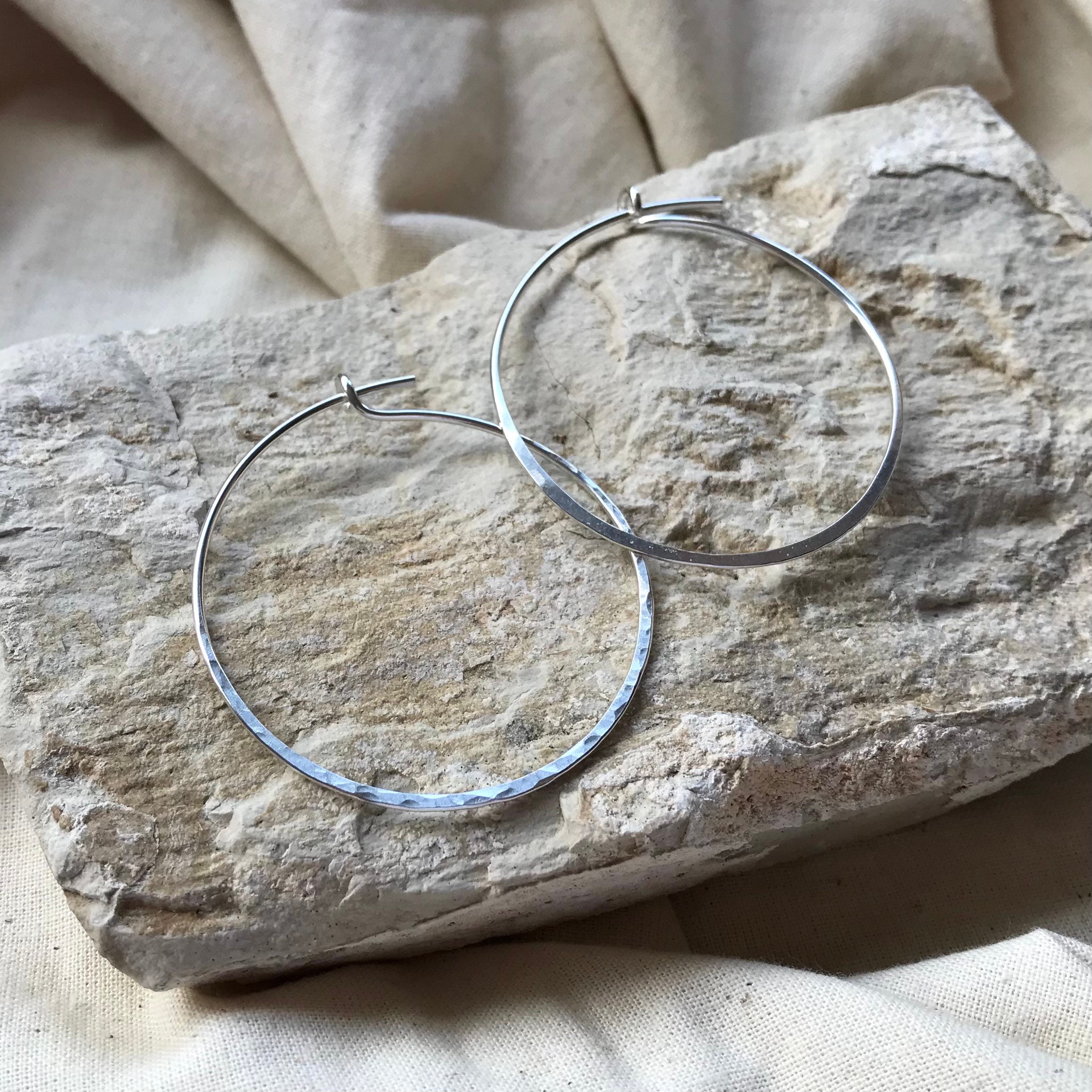 Recycled silver hoop earrings deals