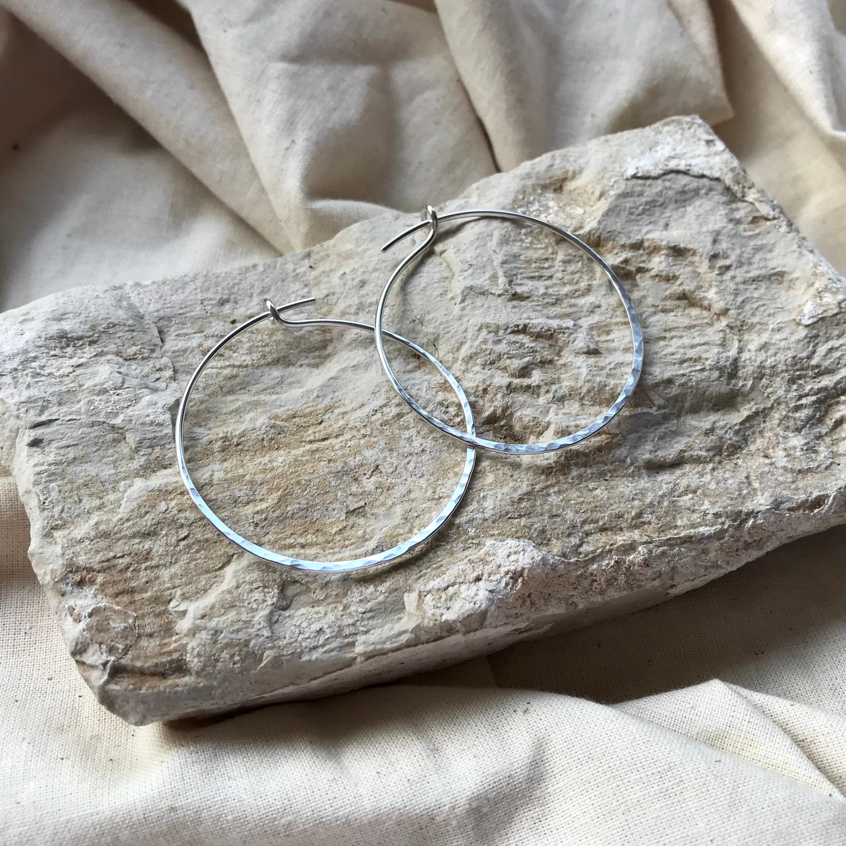 Recycled silver hoop earrings online