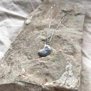 Crescent Moon Pendant Necklace in Recycled Sterling Silver - Etsy