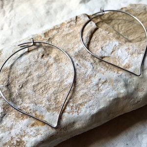 Lotus petal hoop earrings in eco silver