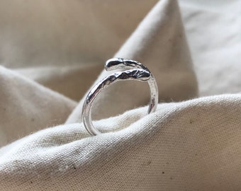 Molten silver wrap ring