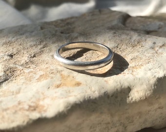 Rustic wedding band ring in ecosilver