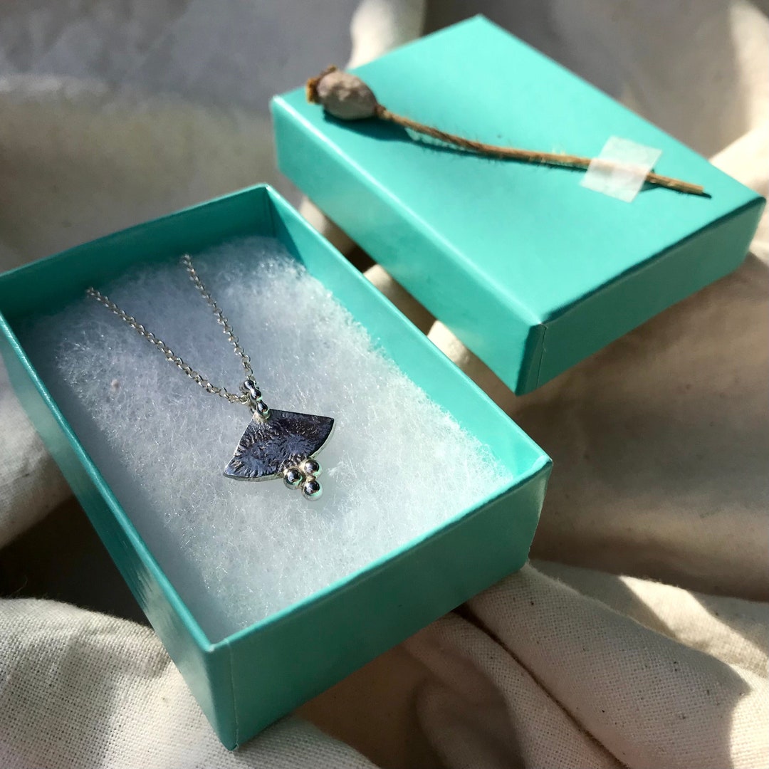 Textured Silver Fan Pendant With Dot Details Etsy UK