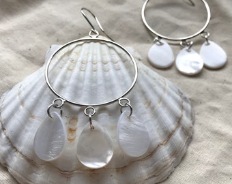 Mother of pearl statement earrings