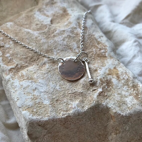 Collar colgante Gong con mazo en plata de ley reciclada Etsy