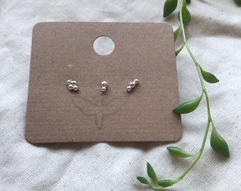 Recycled silver stud earring set