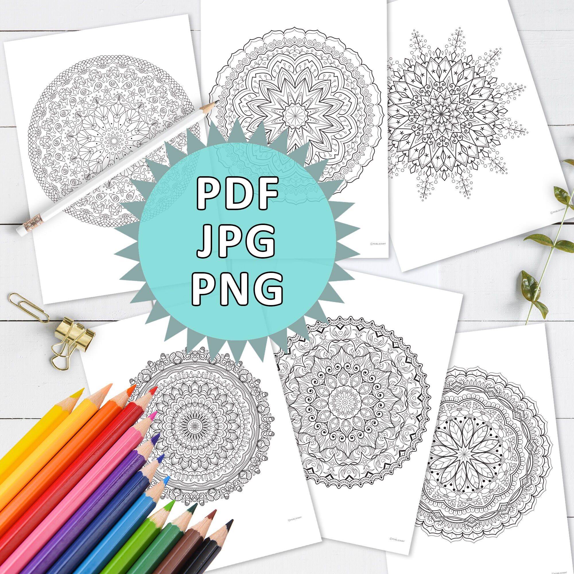 Printable Mandala Coloring Pages 50 Pages Adult Coloring Book - Etsy