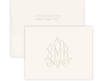 embossed stationery etsy