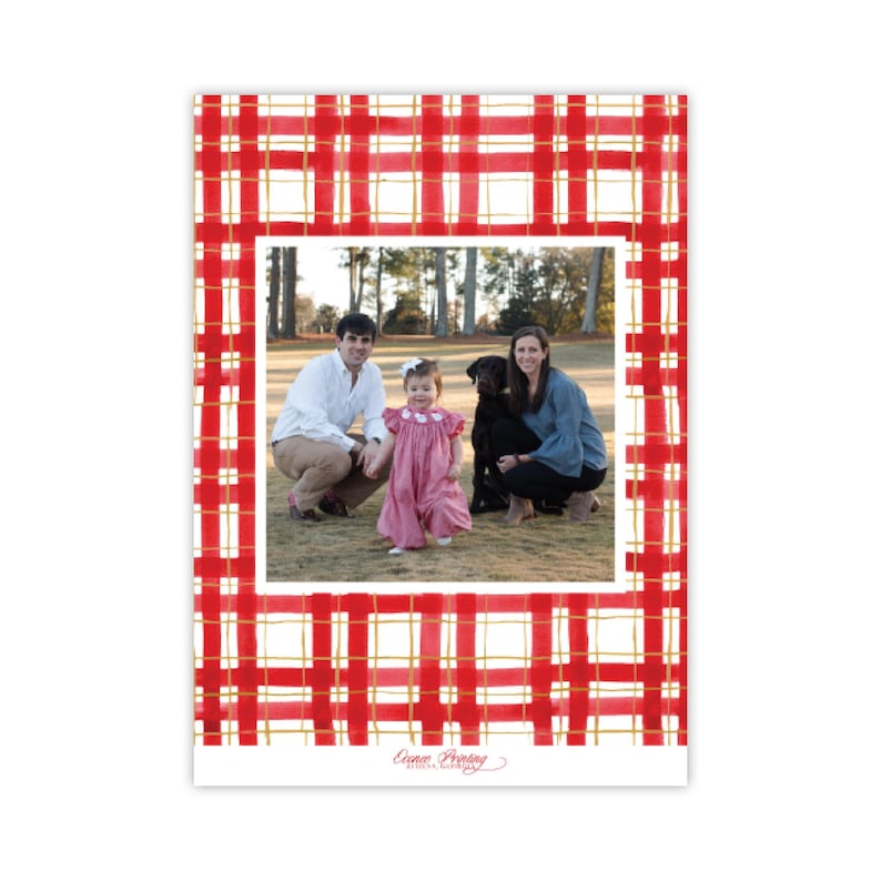Photo Holiday Card All Around Merry Red Holiday Card Photo Christmas Card