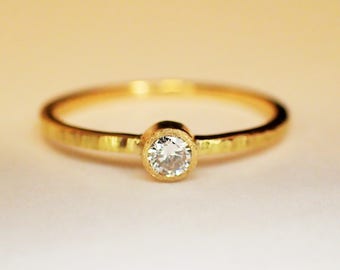 Ring Gold 14 kt diamond, Engagement ring, wedding ring