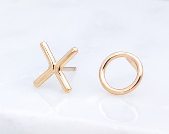 Earrings • XO Stud Earrings • [14k Gold Filled | 925 Sterling Silver | 14k Solid Gold]