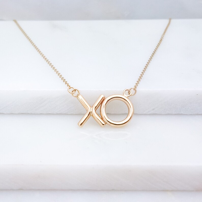 Gold Necklace XO Charm Layering Necklace 14k Gold Filled Etsy