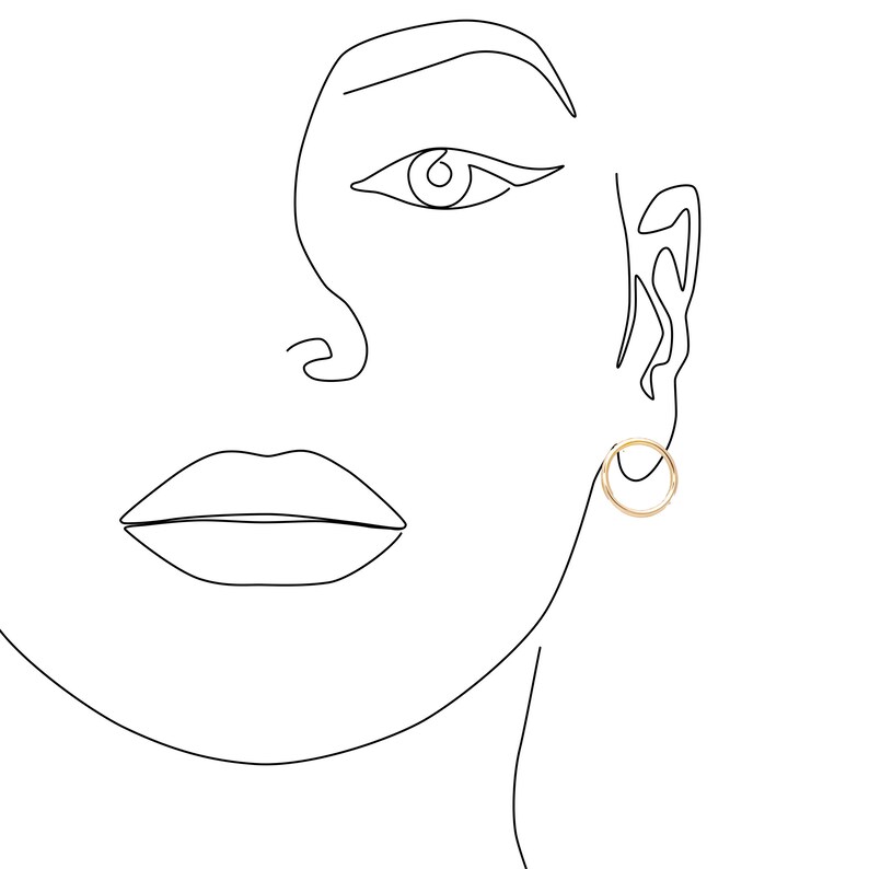 Gold Earrings Hoops Stud Earrings Large Open Circle Stud | Etsy