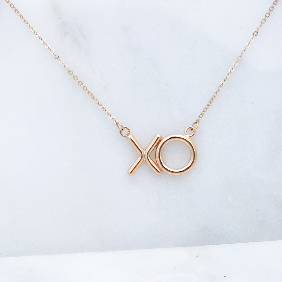 Gold Necklace XO Charm Layering Necklace 14k Gold Filled Etsy