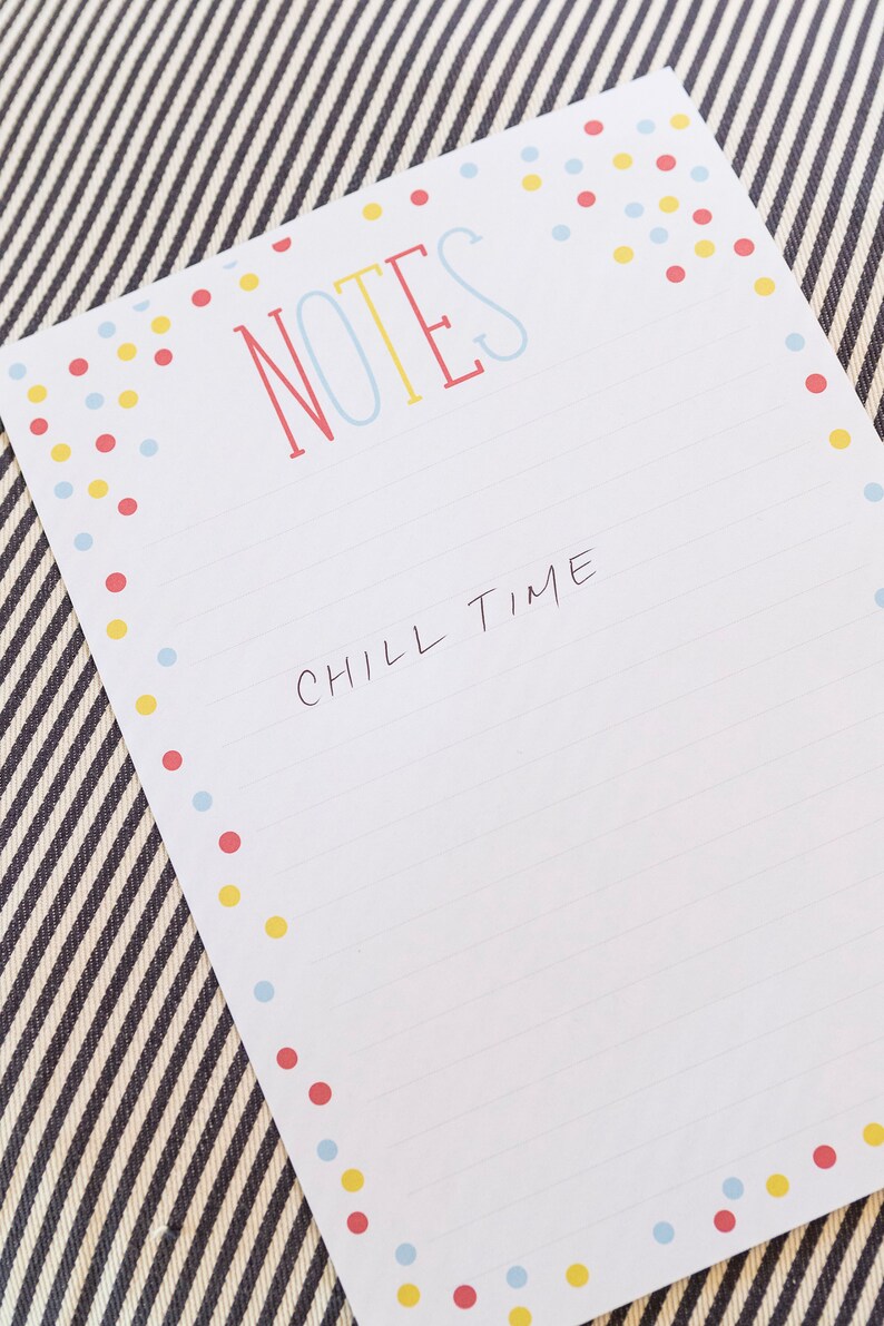 NOTES Planner Notes Page Printable Insert. Includes Sizes Etsy