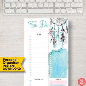 PERSONAL SIZE Filofax to Do Page. Printable Page Inserts That Fit the ...