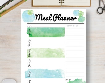 MEAL Printable Planner. This Meal Planner is great for your meals or for your family (and fur baby) meals. A4, A5, Letter & Half | #683