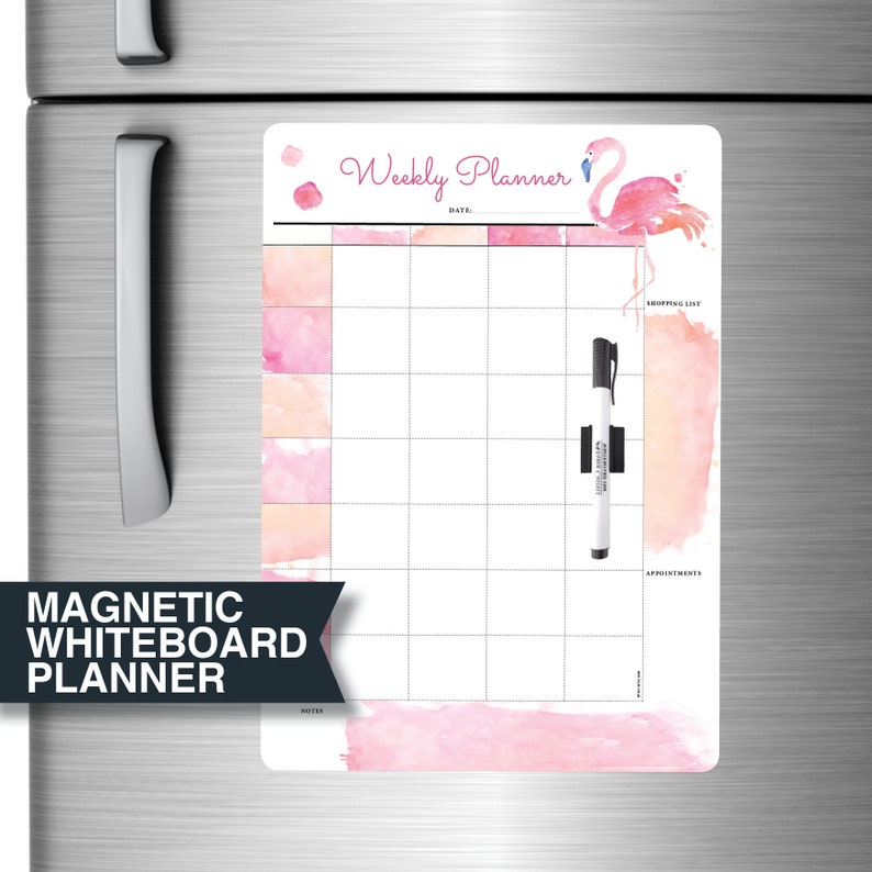 Whiteboard Fridge Planner. Large A3 Flamingo Etsy