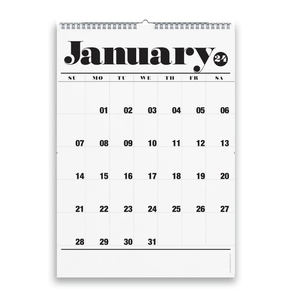 The 2024 is here!!  Large A3 Yearly Wall Calendar Planner. 13 months to January. Family organiser with spirals. For home or office.