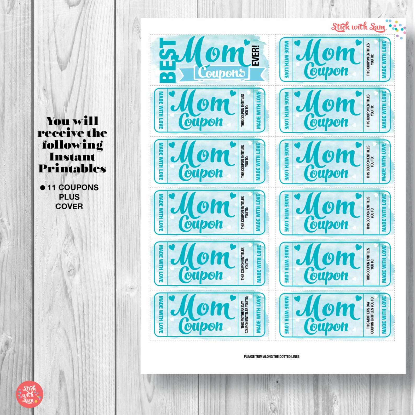 Printable Love Coupons for Wife. PDF Love Coupons. Gift idea | Etsy