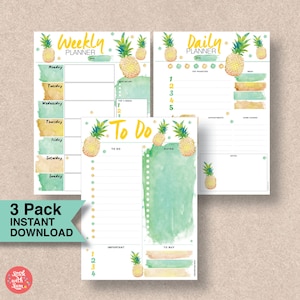 Pineapple Printable Planner Pack: Color Crush Planner Printable includes US Letter, Half Letter, A4 & A5 Planner Inserts. Monday Start| #567