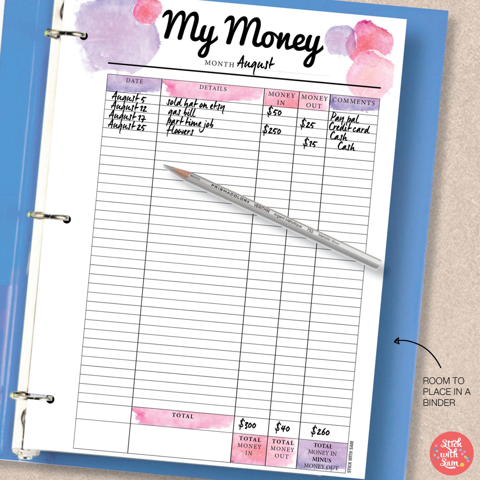 MONEY Planner Printable includes A5. Instant Download. Can be Etsy