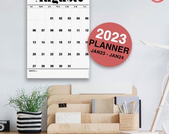 The 2024 is here!!  Large A3 Yearly Wall Calendar Planner. 13 months to January. Family organiser with spirals. For home or office.