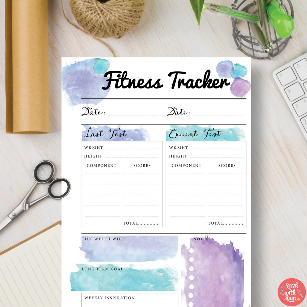 Fitness Printable Planner. A4, A5, Letter &amp; Half Size Printable Planner ...