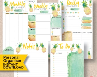 Filofax Template. Personal Insert Printable Planner page fits Filofax, Color Crush and many more planners. PDF. Size: 3.75" x 6.75" | #718a