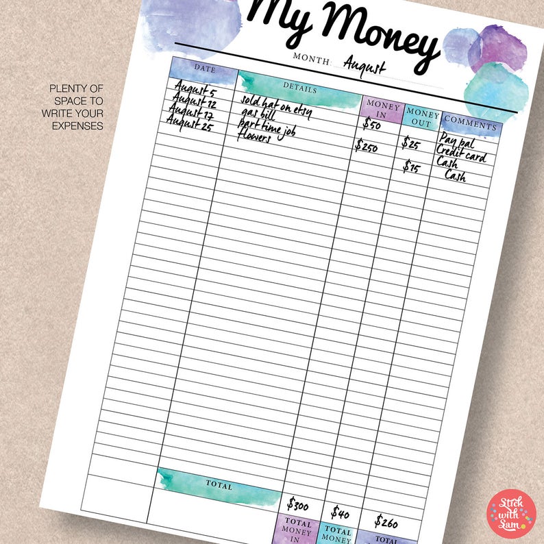 Finance, Budget, Money Printable Planners. These Instant Printables include A4, A5, Letter & Half Sizes. Blue Money 2-pack 578 image 4