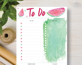 Watermelon Kawaii Instant TO DO LIST Planner Template.  Organising with Watermelons! | #570a