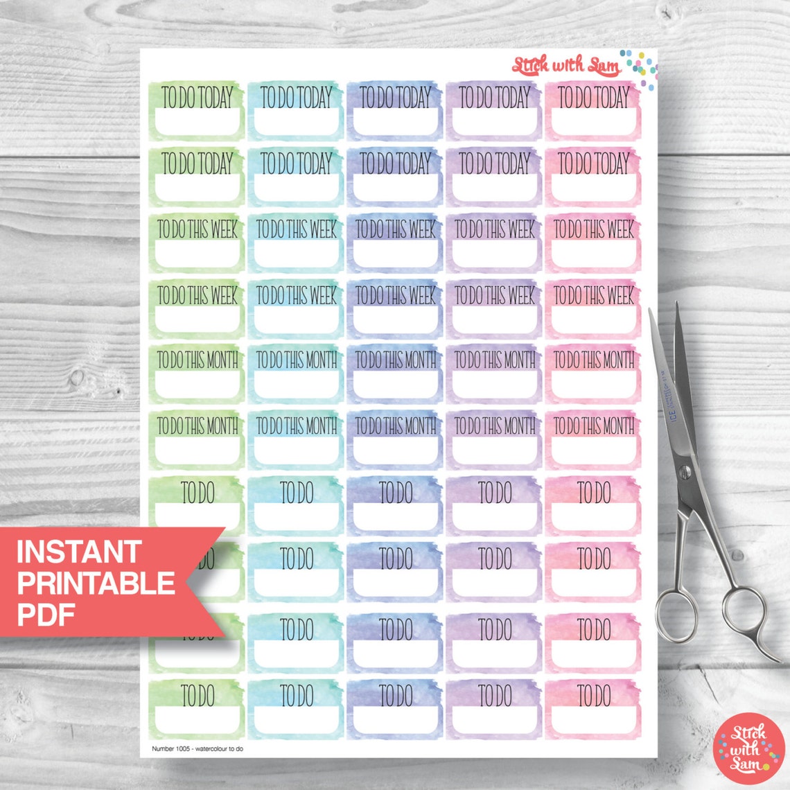 Half Box PDF Printable Planner Stickers. to Do Today to Do - Etsy