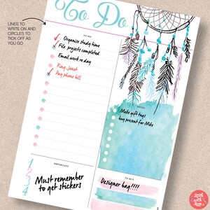TO DO Dreamcatcher Printable Planner. Great for a Planner - Etsy