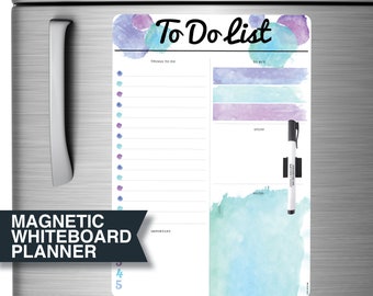 Magnetic Dry Erase Planner for Fridge. "To Do List" Magnetic Planner. Mother's Day Gift. Includes Marker & Holder. 30cm x 42cm | #DE3005