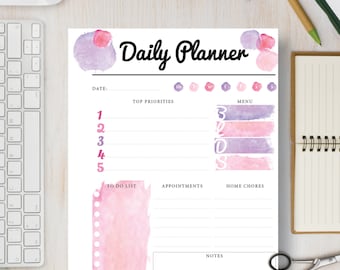 DAILY Printable Pink Planner. Monday Start. You receive 4 sizes: A4, A5, US Letter & Half Letter. Great for your planner or desk | #574