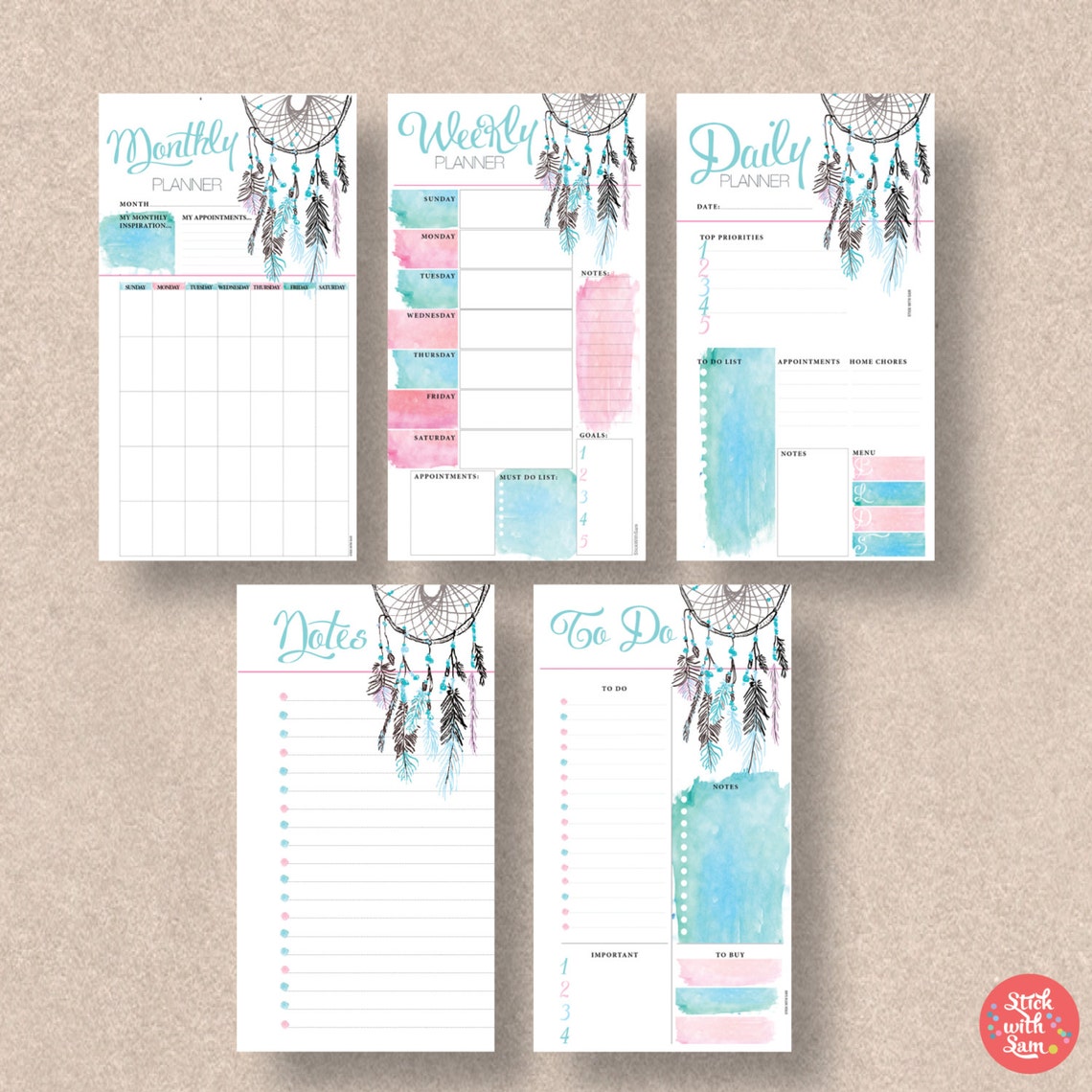 PERSONAL SIZE Printable Filofax Page Inserts. Fits the Filofax - Etsy
