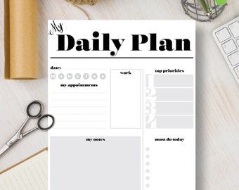 DAILY Instant Download Printable Planner Daily Portrait Page. Instant Download Planner. Monday Start. Includes: A4, A5, Letter, Half |#527