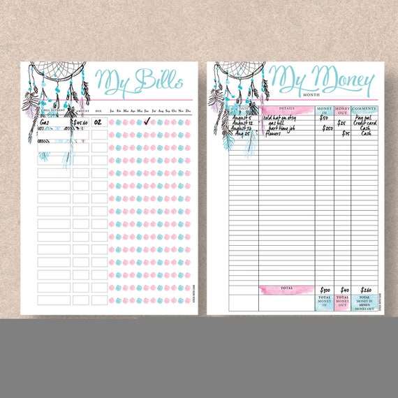 printable budget planner money pack tax or finance planners etsy