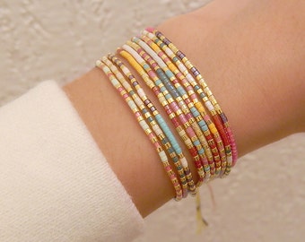 SET OF 2 Miyuki beads bracelets Morse code customizable V2 - Collection 'Light color' (reduced price*)