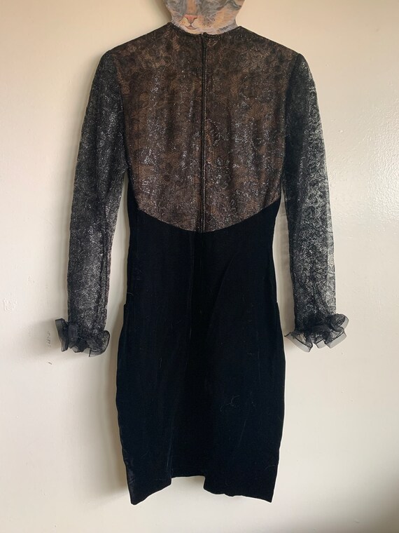 1960's Black Velvet Party Dress