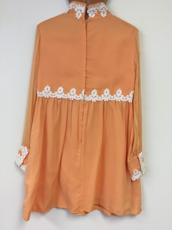 1960’s Chiffon Peach Party Dress - image 2